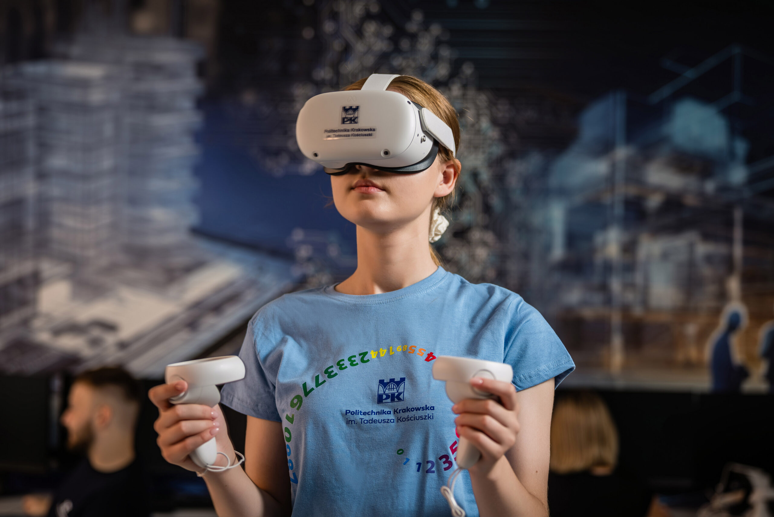 PK KUT student in a VR practice room during classes