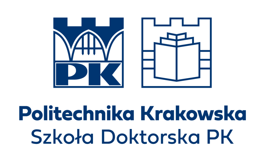 Symmetrical logo of PK KUT Doctoral School - Polish version