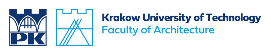 Asymmetrical logo of the Faculty of Architecture - English version