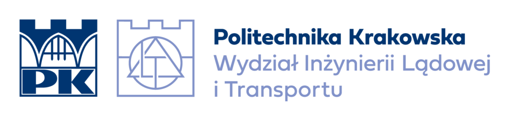 Asymmetrical logo of the Faculty of Civil Engineering and Transport - Polish version