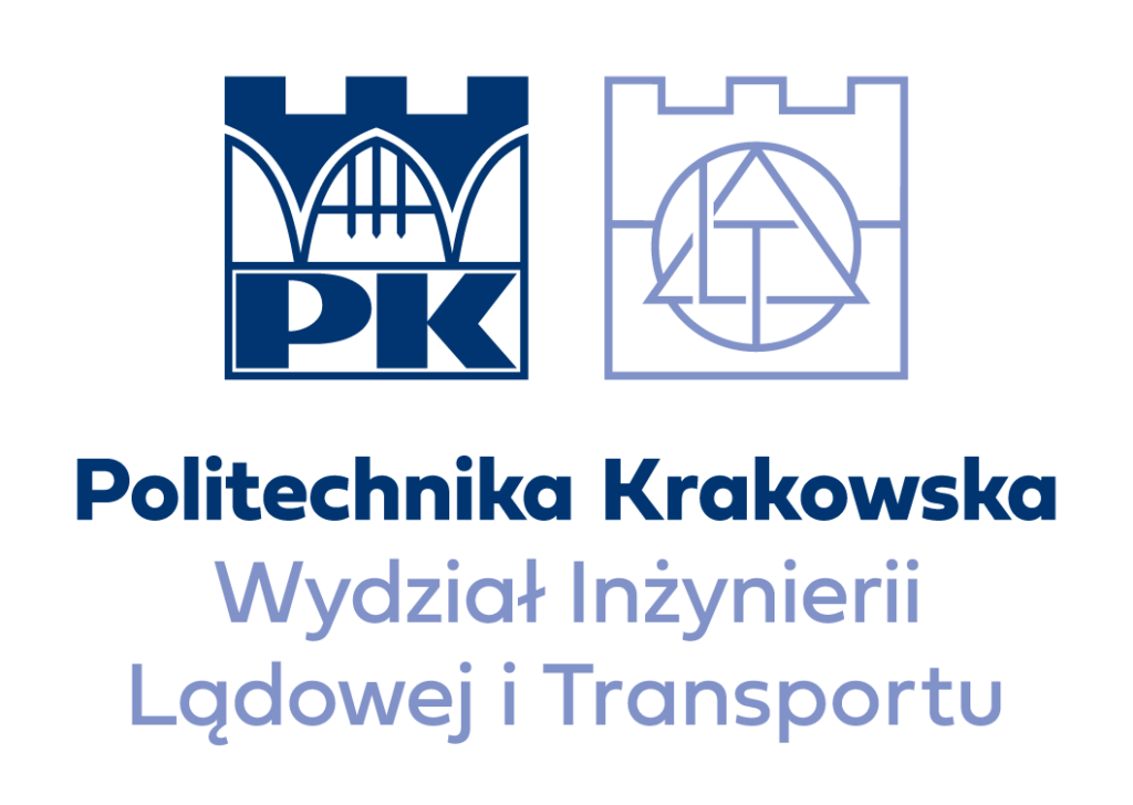 Symmetrical logo of the Faculty of Civil Engineering and Transport - Polish version