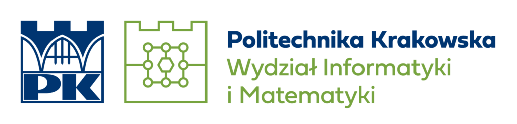Asymmetrical logo of the Faculty of Computer Science and Mathematics - Polish version