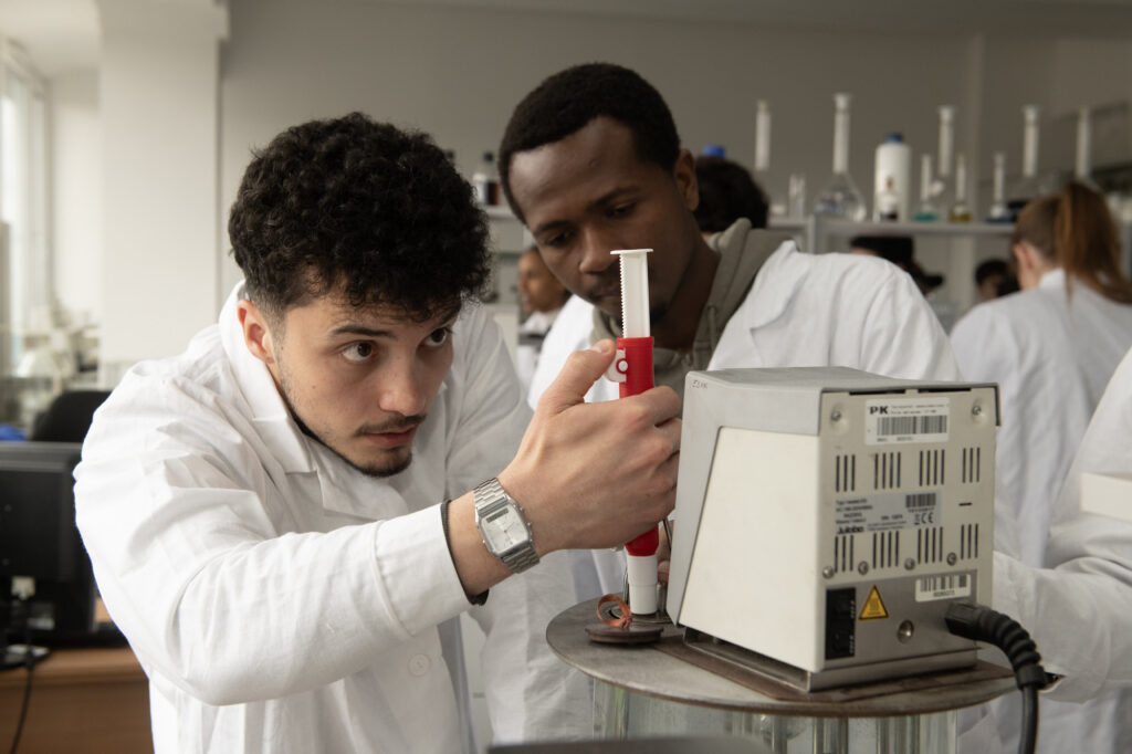 Students during laboratory classes