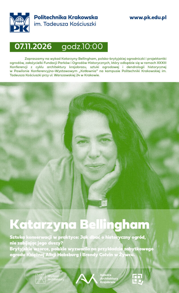 Plakat Wykład otwarty Katarzyny Bellingham (07.11. 2026 r. | 10:00)