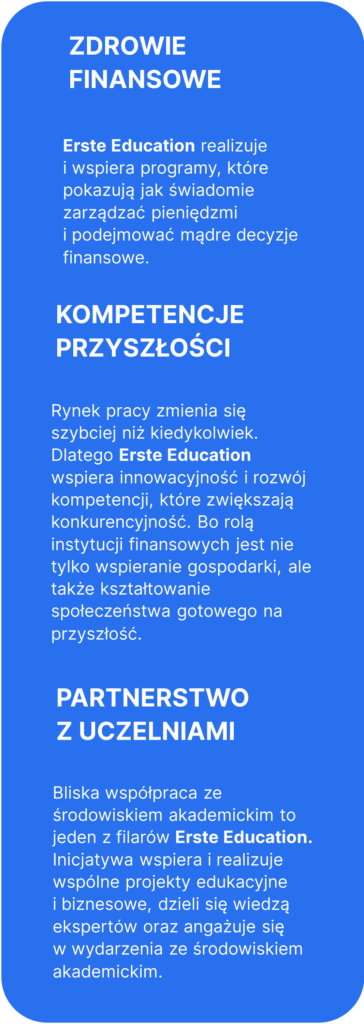 Obszary działania Erste Eductaion