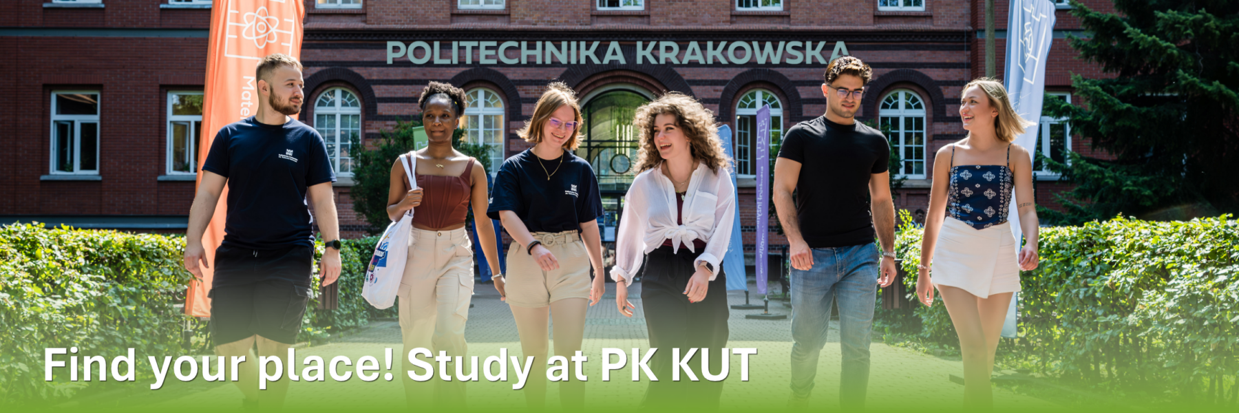 Find your place PK KUT students in front of the main campus